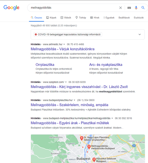 SEO esettanulmány egészségügyi keresőoptimalizálás témában 