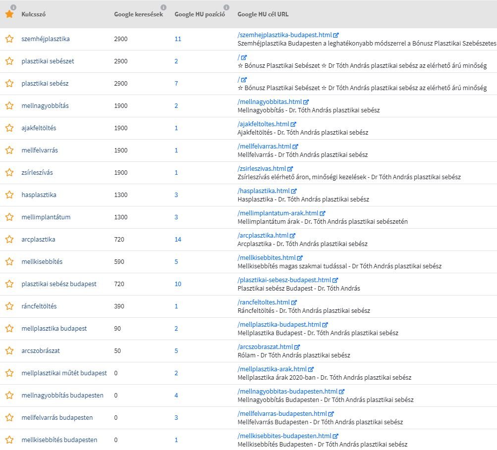 SEO esettanulmány egészségügyi keresőoptimalizálás témában 