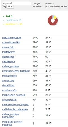 SEO esettanulmány egészségügyi keresőoptimalizálás témában 