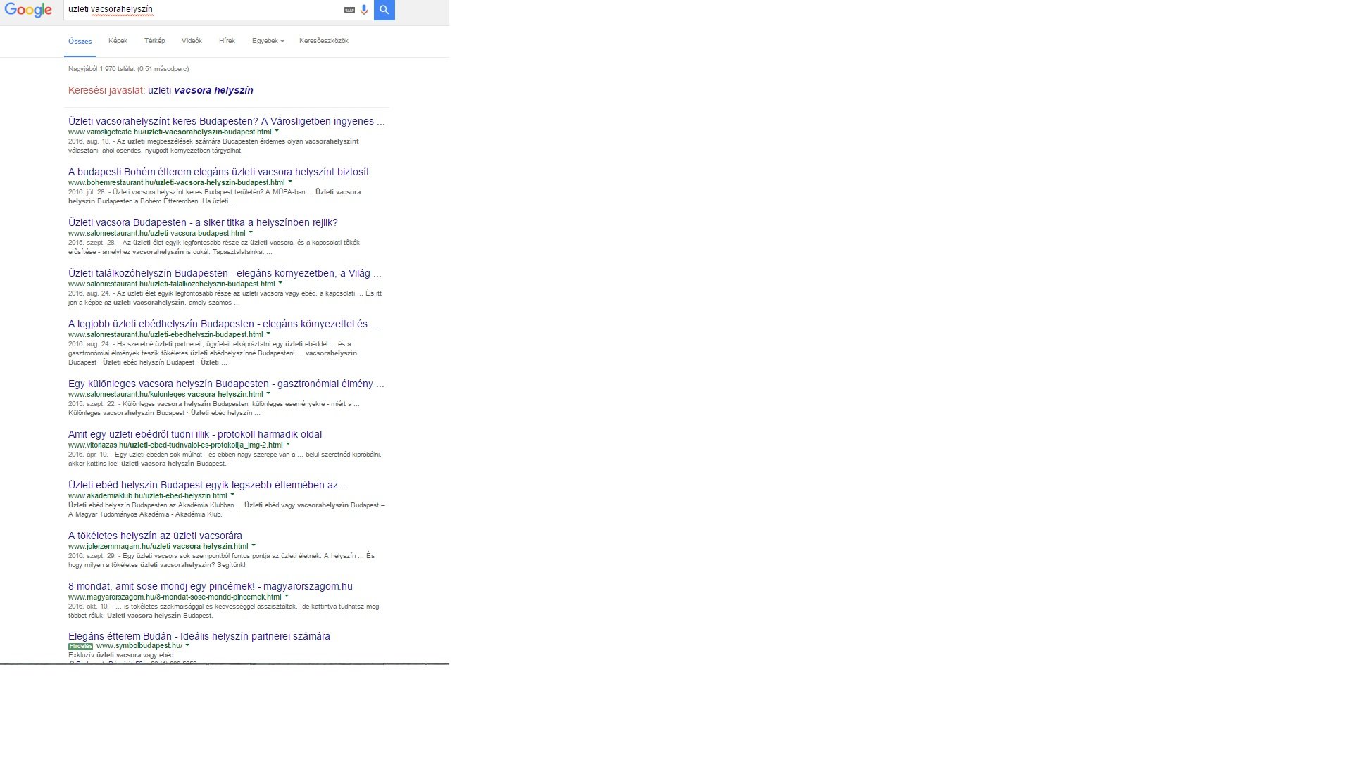 A keresőoptimalizálás magas szintje – a találati lista teljes feltöltése a Te tartalmaiddal  A keresőoptimalizálás magas szintje – a találati lista teljes feltöltése a Te tartalmaiddal