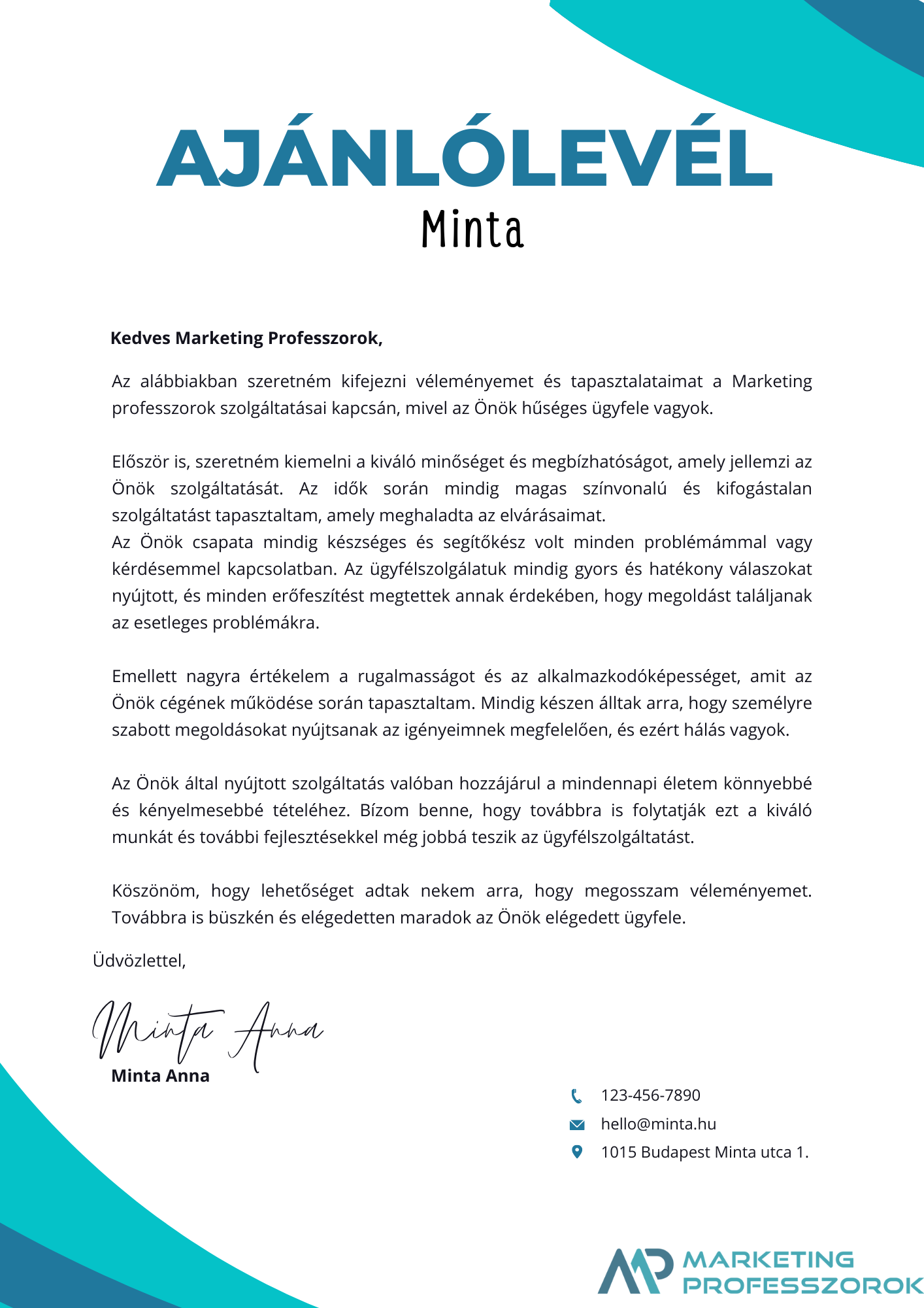 Ajánlólevél Ajánlólevél