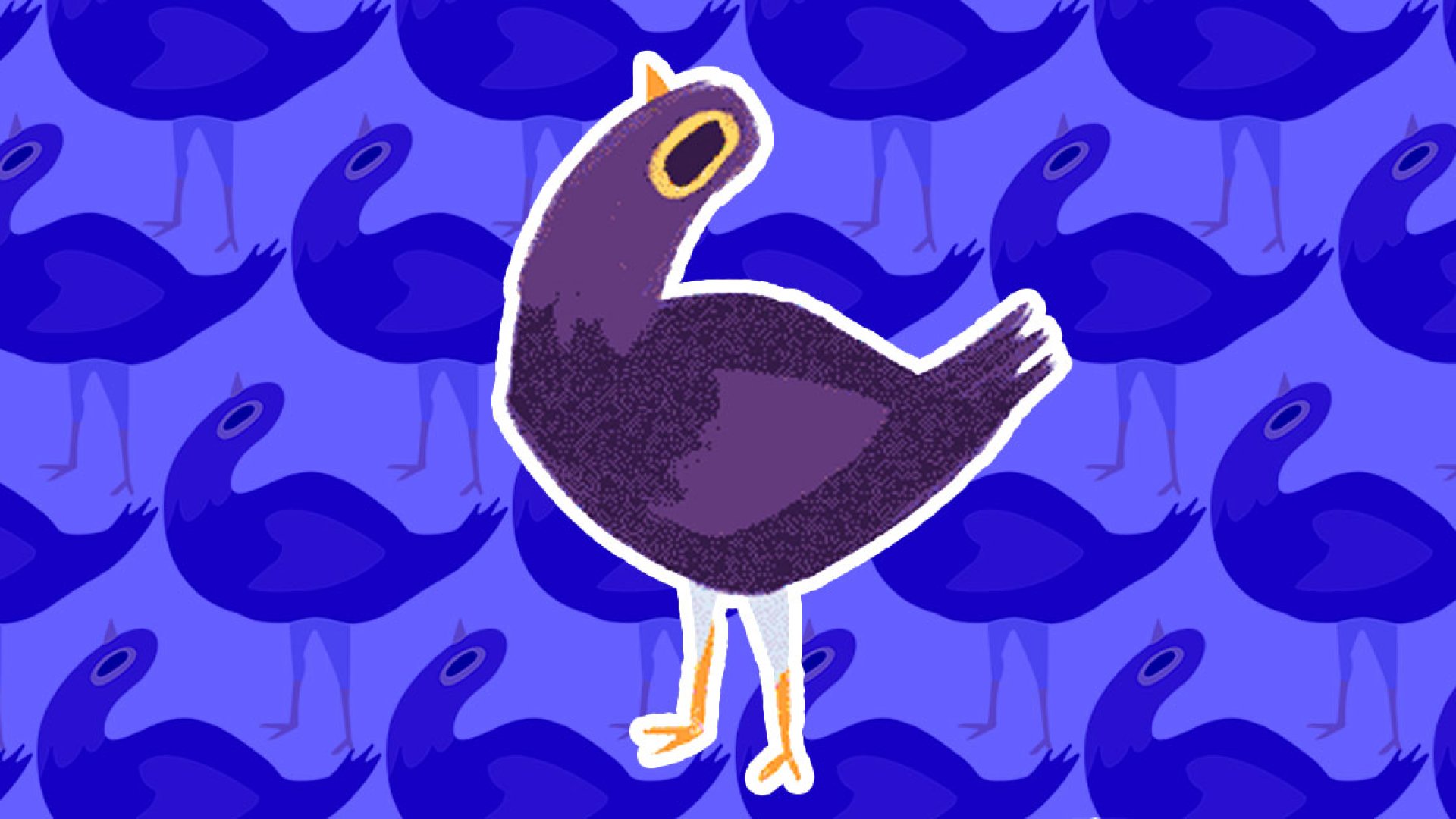 Minden posztnál feltűnik a lila madár