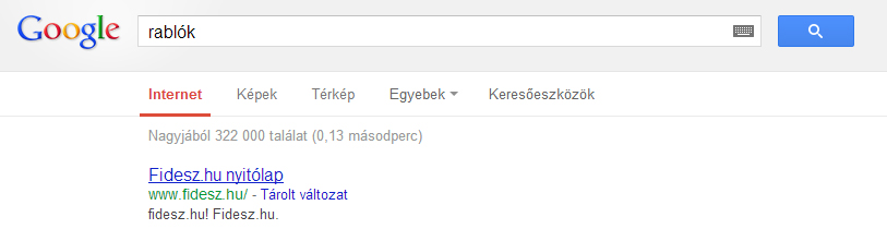 Rabló Fidesz a Google találati listáján