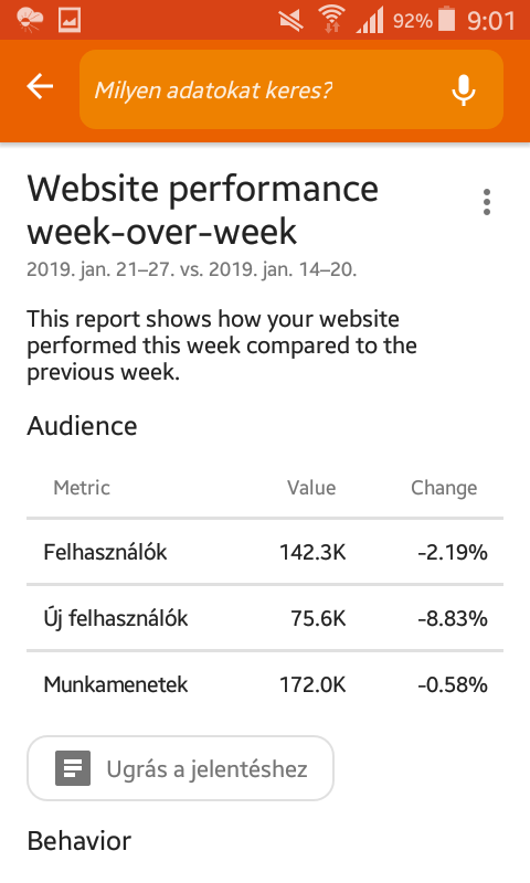 Google Analytics forgalom figyelő részletek